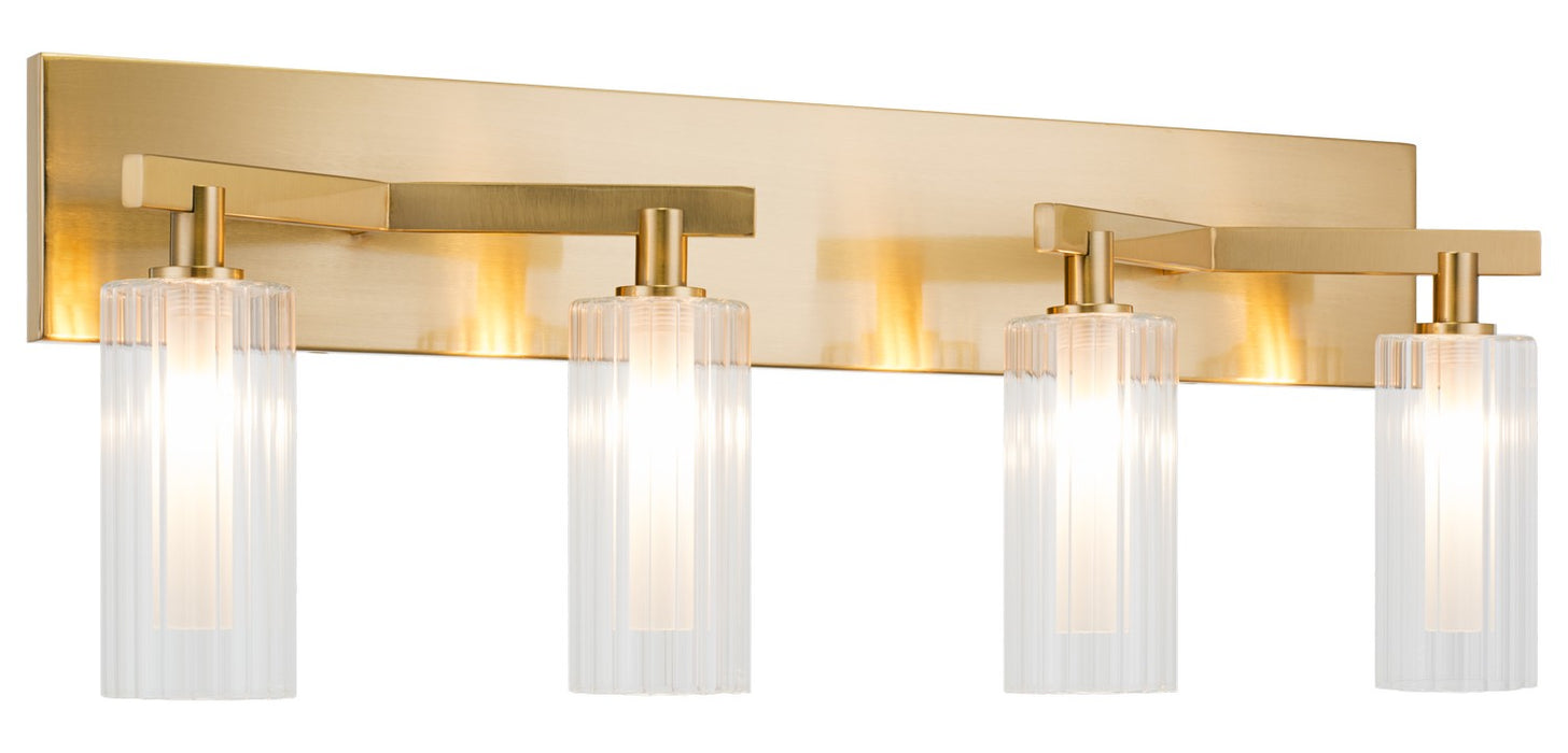 Matteo Lighting W60804AG Four Light Wall Sconce, Aged Gold Brass