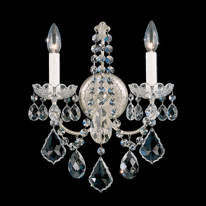 Schonbek 3651-48H Two Light Wall Sconce, Antique Silver