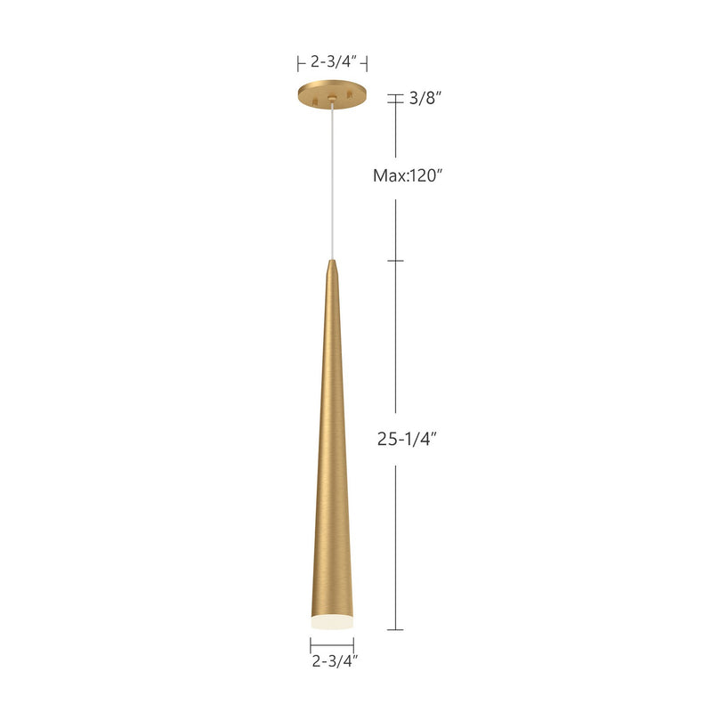 Kuzco Lighting 401215BG-LED LED Pendant, Brushed Gold