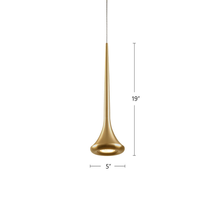 Kuzco Lighting 402601BG-LED LED Pendant, Brushed Gold