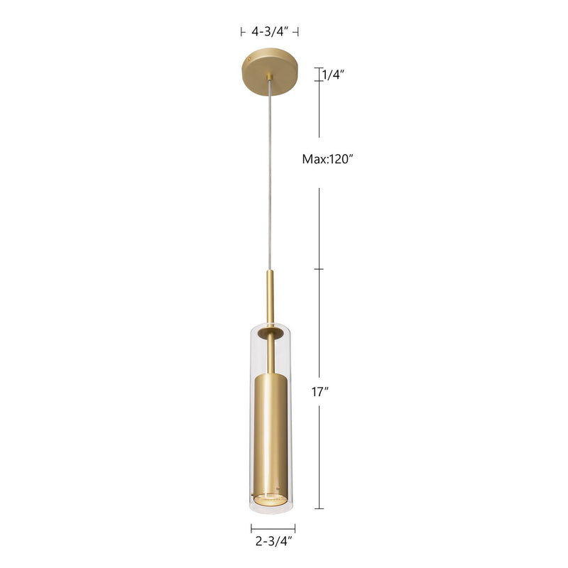 Kuzco Lighting 41411-BG One Light Pendant, Brushed Gold