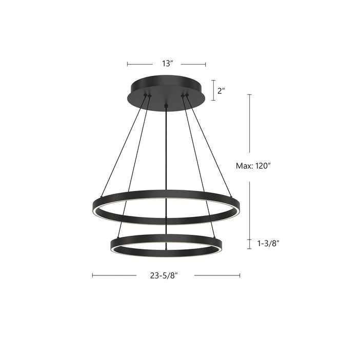 Kuzco Lighting CH87224-BK LED Chandelier, Black