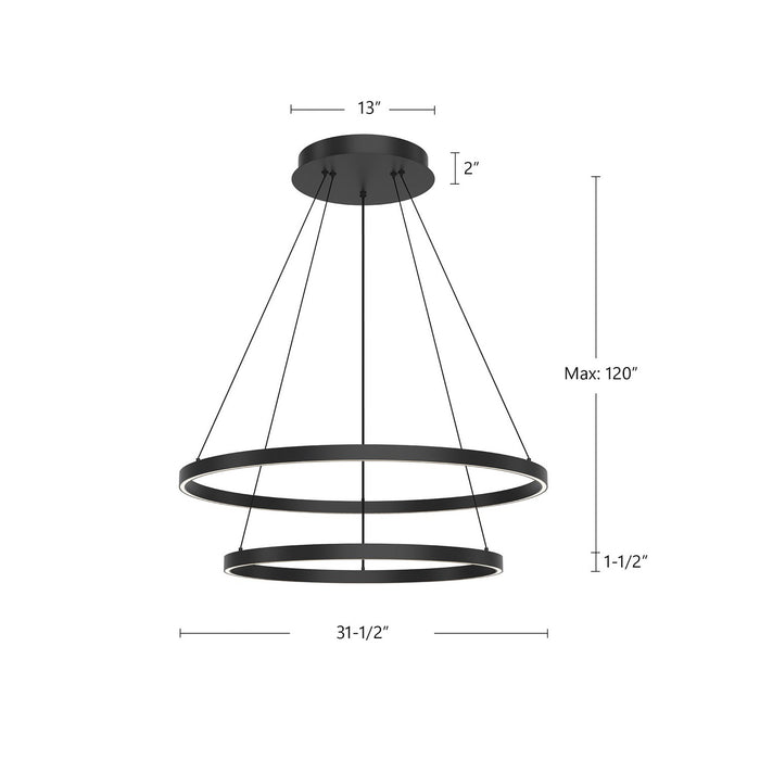 Kuzco Lighting CH87832-BK LED Chandelier, Black