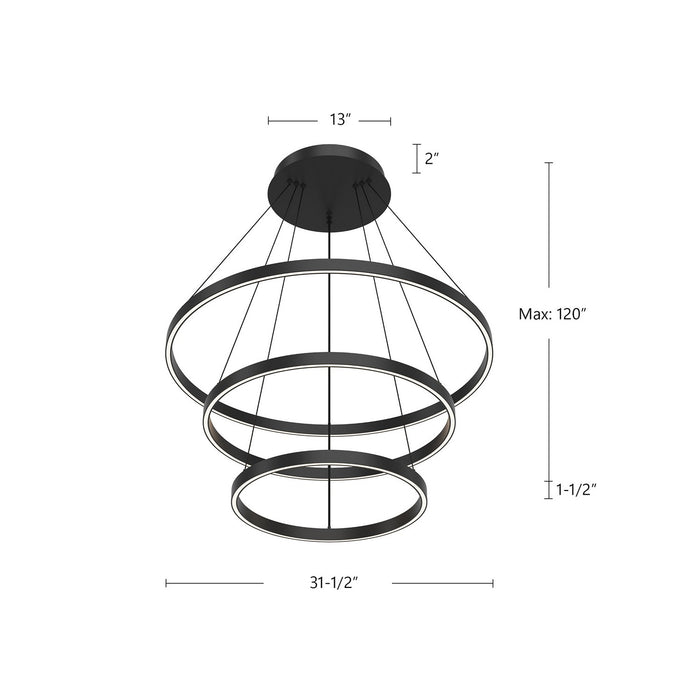 Kuzco Lighting CH87932-BK LED Chandelier, Black