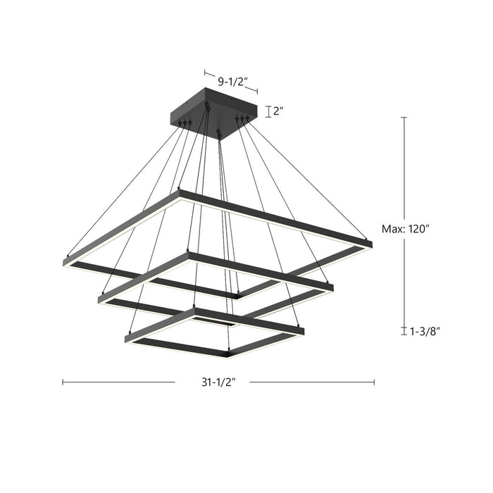 Kuzco Lighting CH88332-BK LED Chandelier, Black