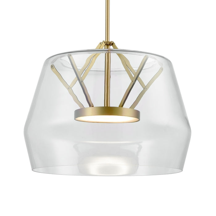 Kuzco Lighting PD61418-CL/BG LED Pendant, Clear/Brushed Gold