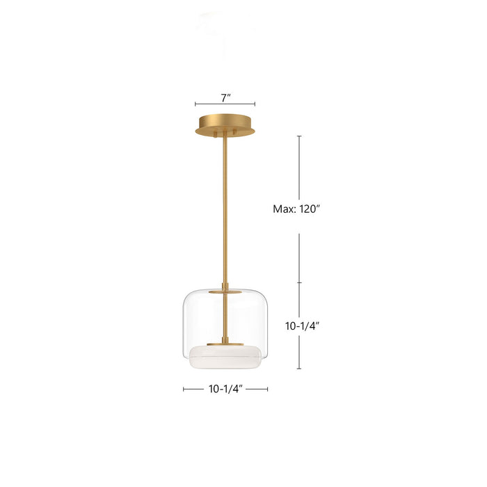 Kuzco Lighting PD70610-CL/BG LED Pendant, Clear/Brushed Gold