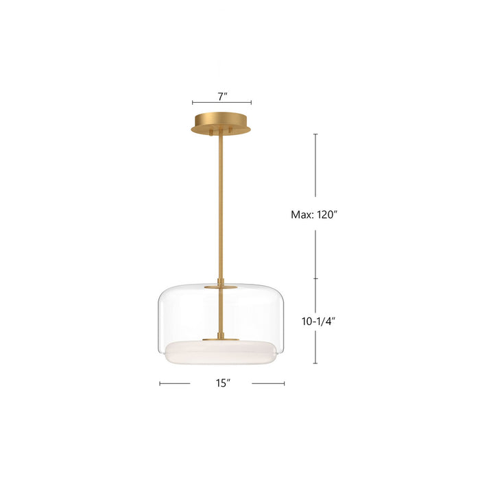 Kuzco Lighting PD70615-CL/BG LED Pendant, Clear/Brushed Gold
