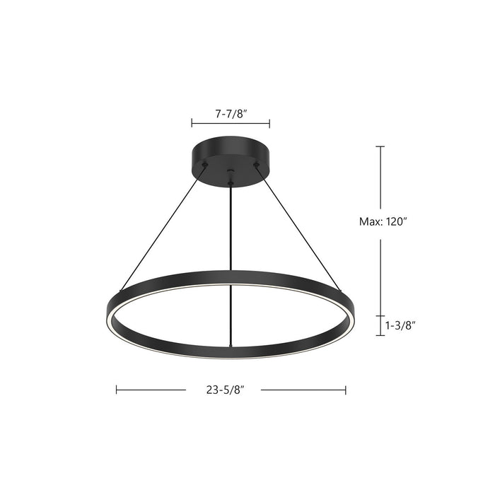 Kuzco Lighting PD87124-BK LED Pendant, Black