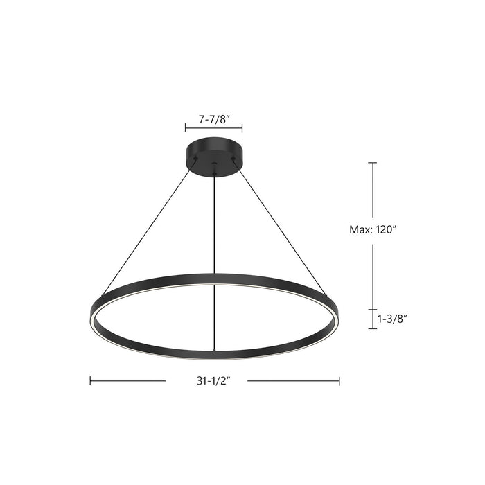 Kuzco Lighting PD87132-BK LED Pendant, Black