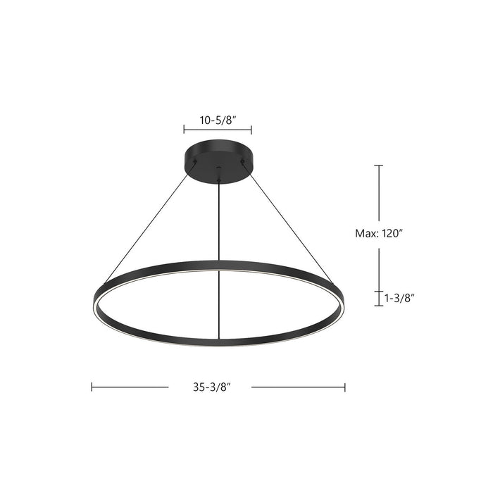 Kuzco Lighting PD87136-BK LED Pendant, Black