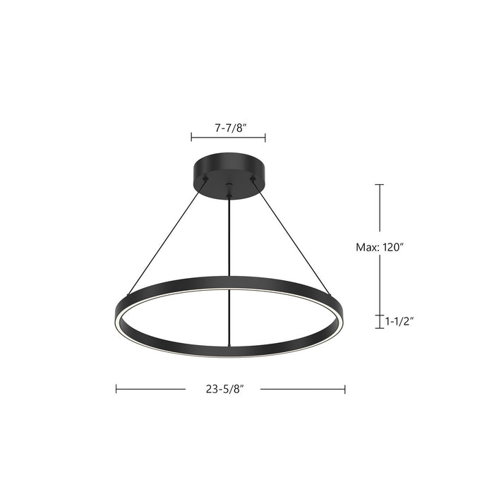 Kuzco Lighting PD87724-BK LED Pendant, Black