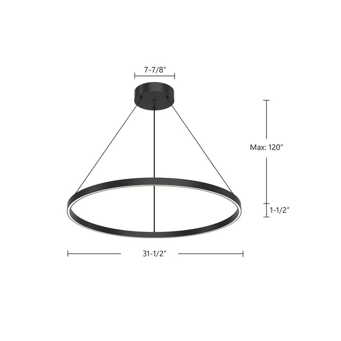 Kuzco Lighting PD87732-BK LED Pendant, Black