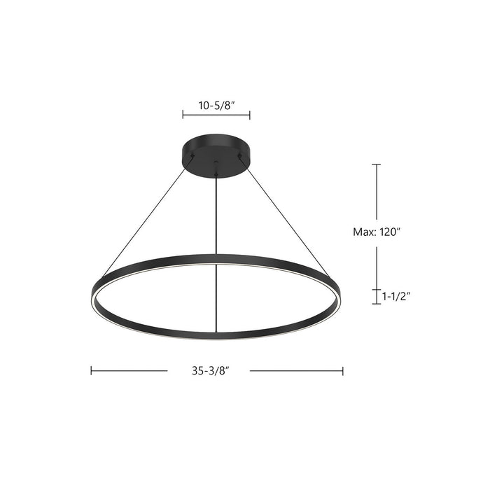 Kuzco Lighting PD87736-BK LED Pendant, Black
