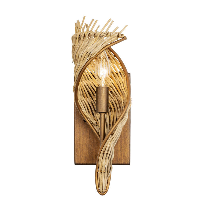 Varaluz 240K01BTR One Light Wall Sconce, Baguette/Natural Rattan