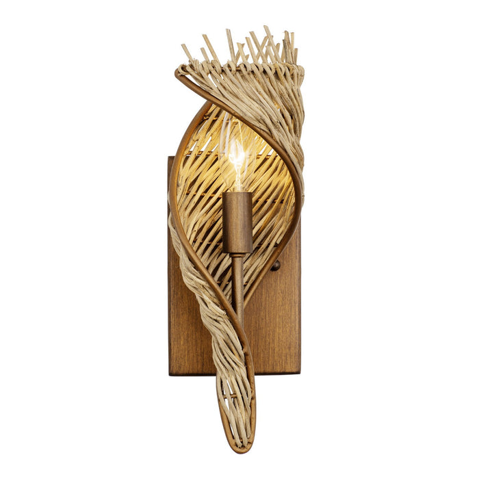 Varaluz 240K01RBTR One Light Wall Sconce, Baguette/Natural Rattan