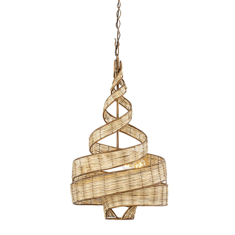 Varaluz 240P03BTR Three Light Pendant, Baguette/Natural Rattan