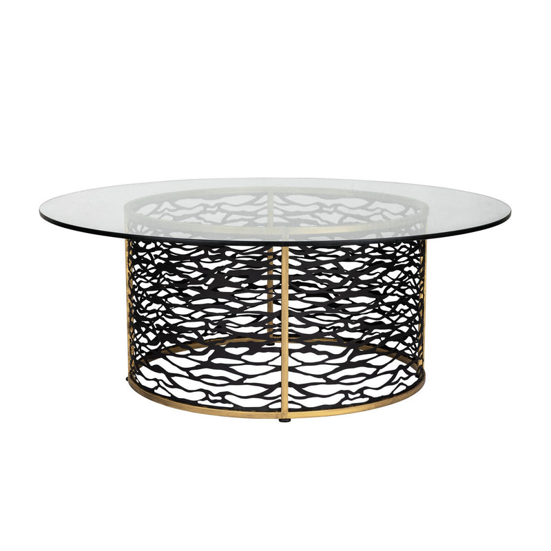 Varaluz 348TC46HGCB Coffee Table, Havana Gold/Carbon
