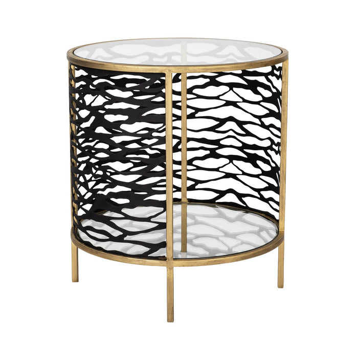 Varaluz 348TE18HGCB End Table, Havana Gold/Carbon