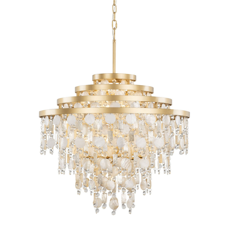 Varaluz 377C10FG Ten Light Chandelier, French Gold