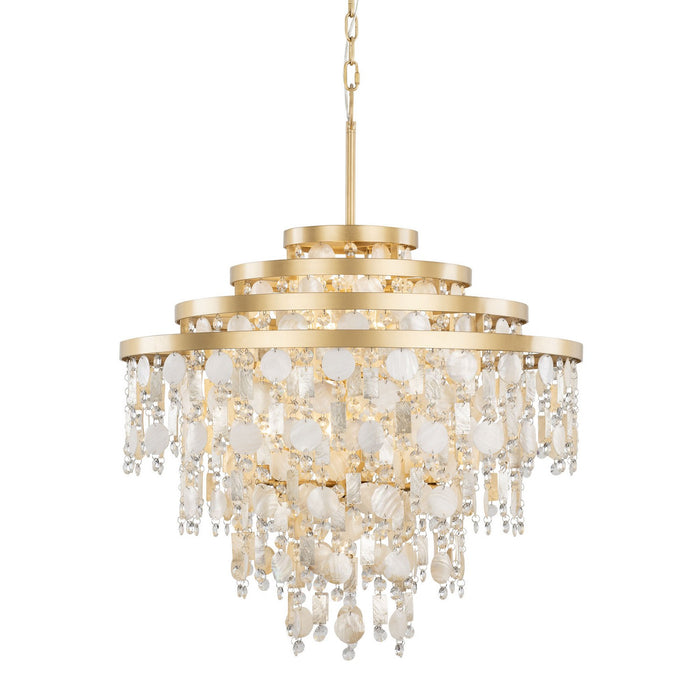 Varaluz 377C10FG Ten Light Chandelier, French Gold