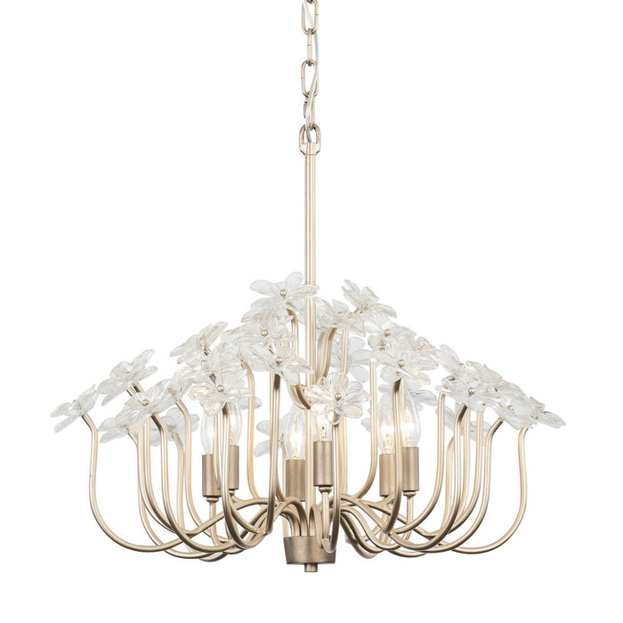 Varaluz 378C06GDAR Six Light Chandelier, Gold Dust/Artifact