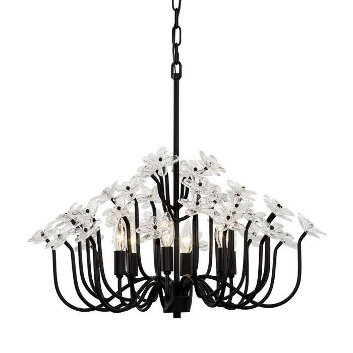 Varaluz 378C06MB Six Light Chandelier, Matte Black