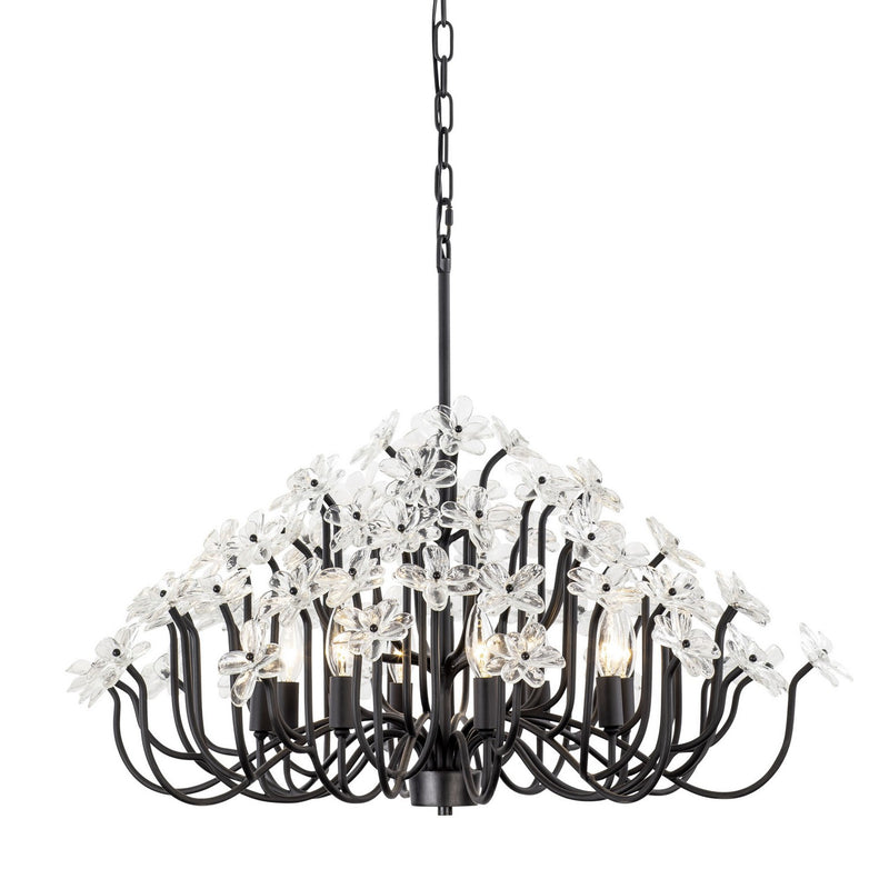Varaluz 378C08MB Eight Light Chandelier, Matte Black