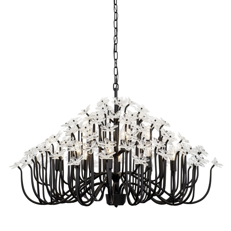 Varaluz 378C15MB 15 Light Chandelier, Matte Black
