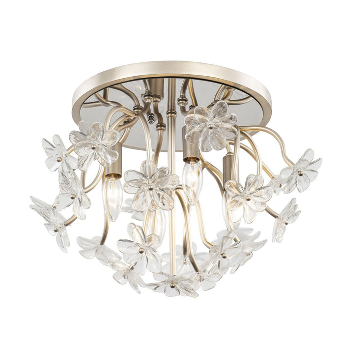 Varaluz 378S04GDAR Four Light Semi-Flush Mount, Gold Dust/Artifact