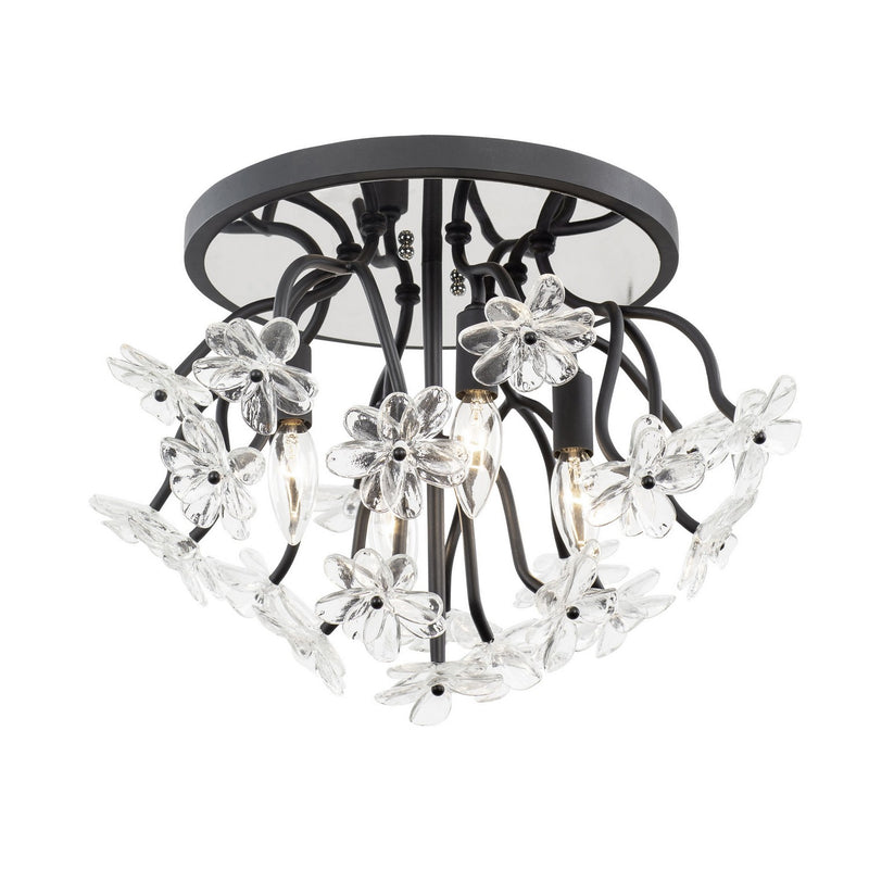 Varaluz 378S04MB Four Light Semi-Flush Mount, Matte Black
