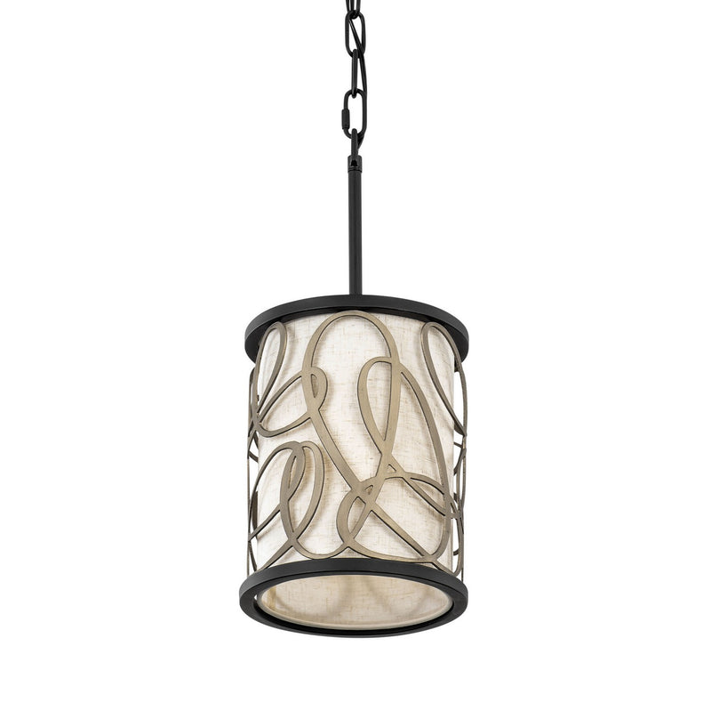 Varaluz 381M01MBAR One Light Mini Pendant, Matte Black/Artifact