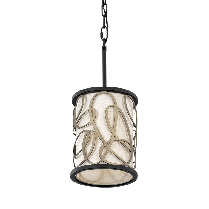 Varaluz 381M01MBAR One Light Mini Pendant, Matte Black/Artifact