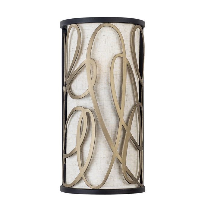 Varaluz 381W02MBAR Two Light Wall Sconce, Matte Black/Artifact