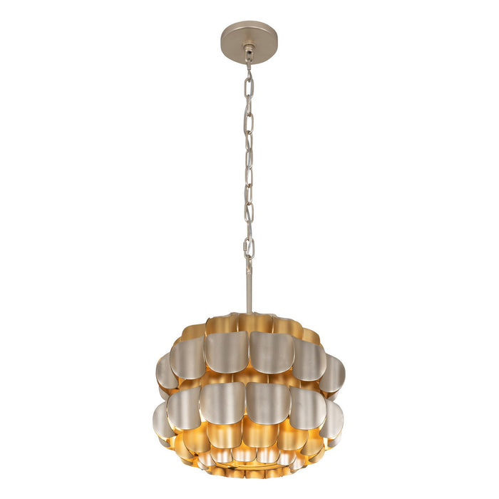 Varaluz 382P01AGGD One Light Pendant, Antique Gold/Gold Dust