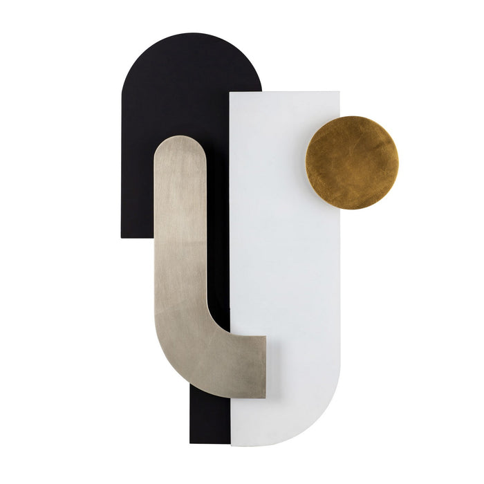 Varaluz 425WA90 Wall Art, Matte Black / Matte White / Silver and Gold Leaf