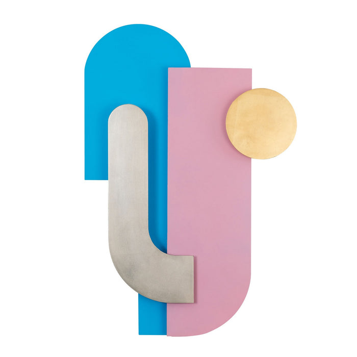 Varaluz 425WA91 Wall Art, Blue / Pink / Silver and Gold Leaf