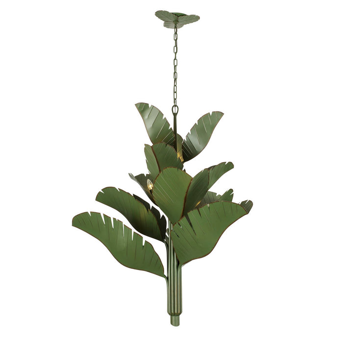 Varaluz 901C12 12 Light Chandelier, Banana Leaf