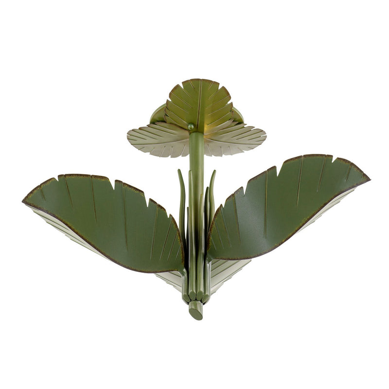 Varaluz 901S03 Three Light Semi-Flush Mount, Banana Leaf