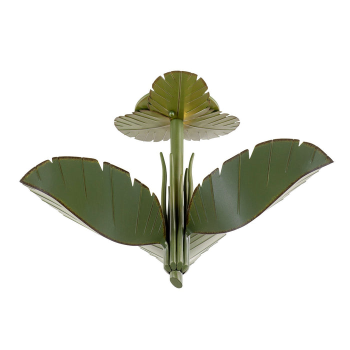 Varaluz 901S03 Three Light Semi-Flush Mount, Banana Leaf