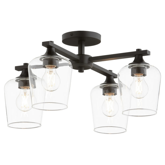Quorum 358-4-59 Four Light Ceiling Mount, Matte Black