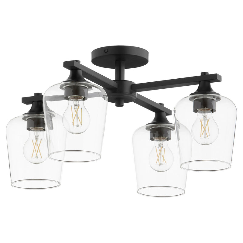 Quorum 358-4-59 Four Light Ceiling Mount, Matte Black