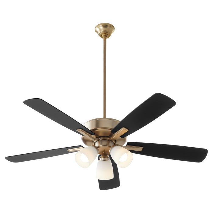Quorum 4525-380 52" Ceiling Fan, Aged Brass