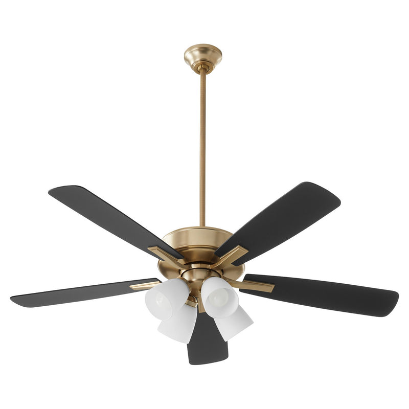 Quorum 4525-480 52" Ceiling Fan, Aged Brass