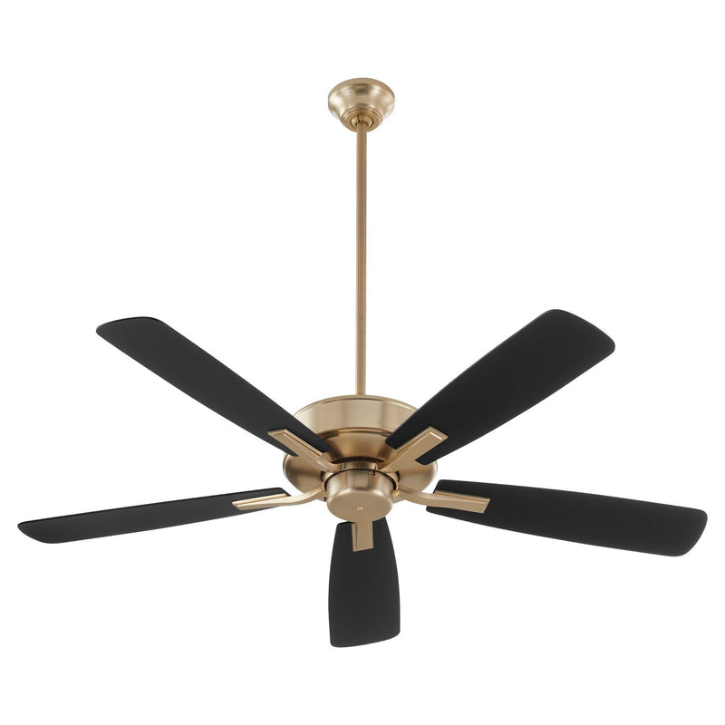 Quorum 4525-80 52" Ceiling Fan, Aged Brass