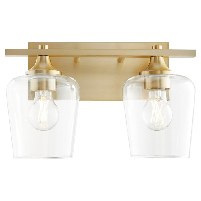 Quorum 558-2-80 Two Light Vanity, Aged Brass