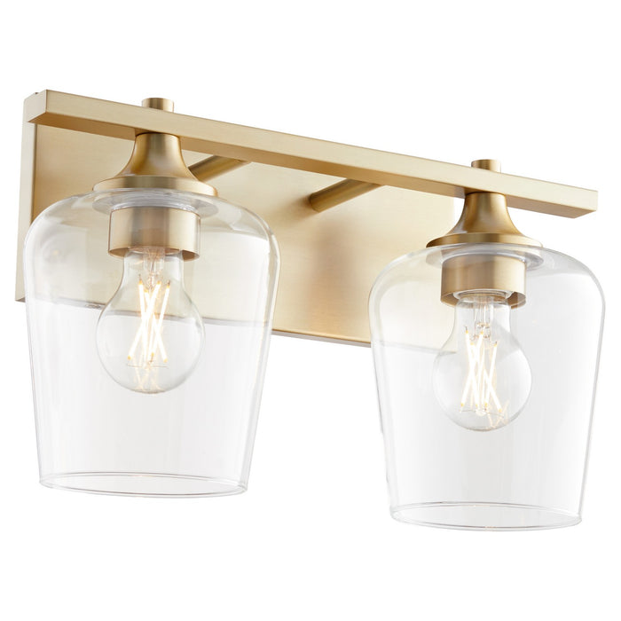 Quorum 558-2-80 Two Light Vanity, Aged Brass