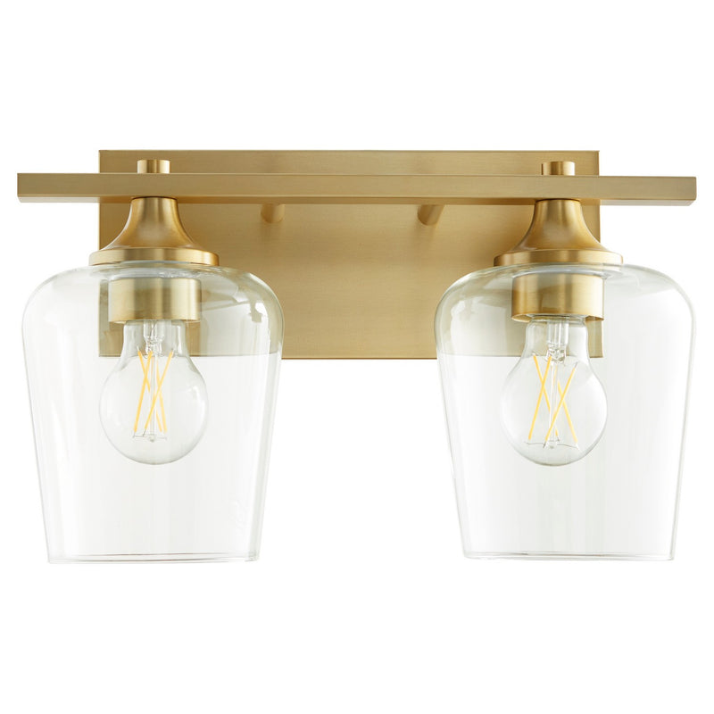 Quorum 558-2-80 Two Light Vanity, Aged Brass