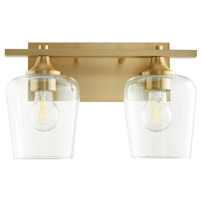 Quorum 558-2-80 Two Light Vanity, Aged Brass