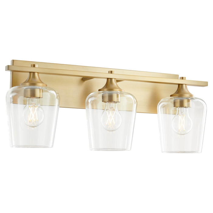 Quorum 558-3-80 Three Light Vanity, Aged Brass